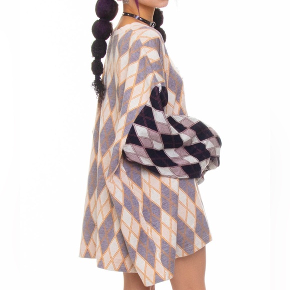 Tunnel Vision | NWT’s oversized argyle punk goth grunge dark academia sweater - Picture 2 of 10